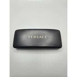 Versace Black Gold Logo Eyeglass Hard Clamshell Case Glasses Holder Sunglasses